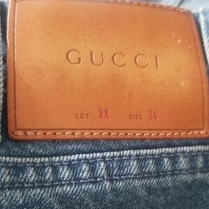Gucci Stone Wash Cuffed Straight Leg Jean's Sz 34